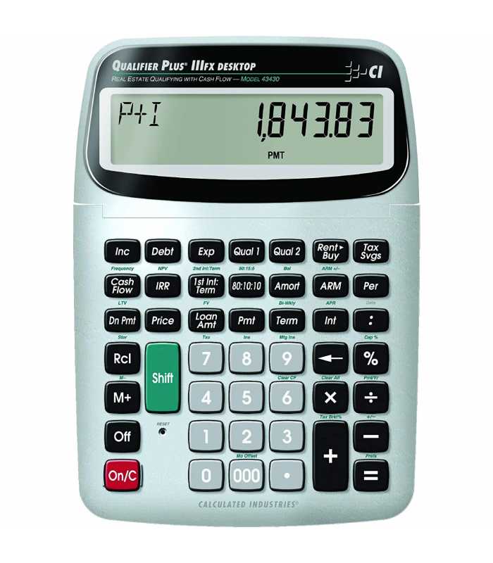 Calculated Industries Qualifier Plus IIIfx-Desktop [43430] Real Estate Mortgage Finance Calculator